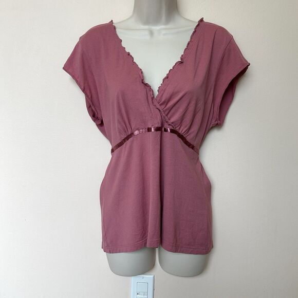 Old Navy Tops - VTG Old Navy Top Women XL  Babydoll Empire Waist Cap Sleeve Pullover Pink Y2K